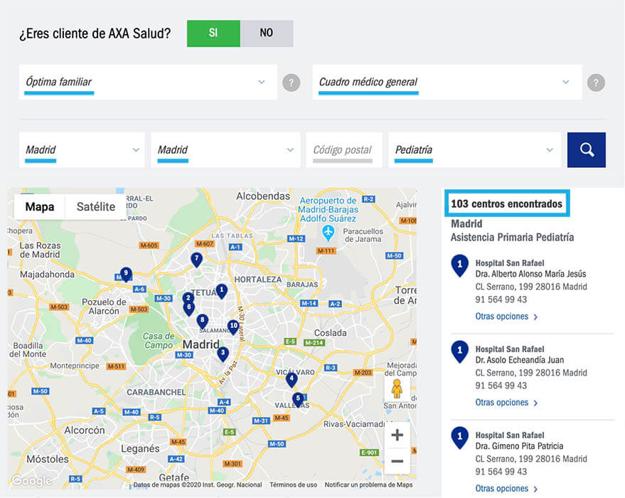 especialista por ciudad de axa