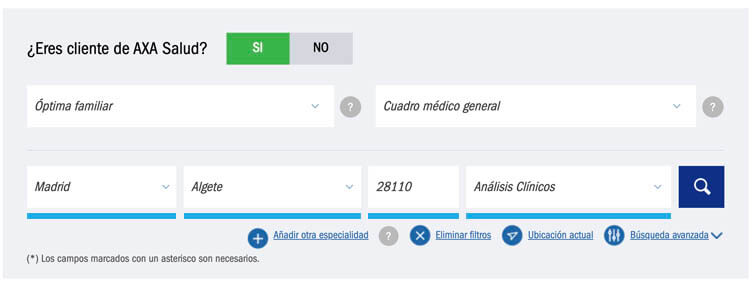 localización cuadro médico axa